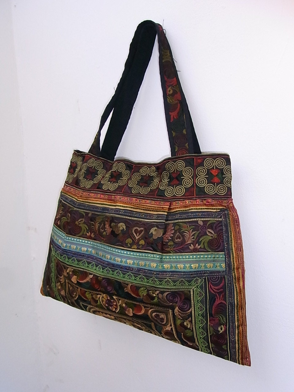 Handbag Mocha Birds TOTE Bag Garden Hill Tribe Thailand Fair Trade Handmade (BG121F-MOB)
