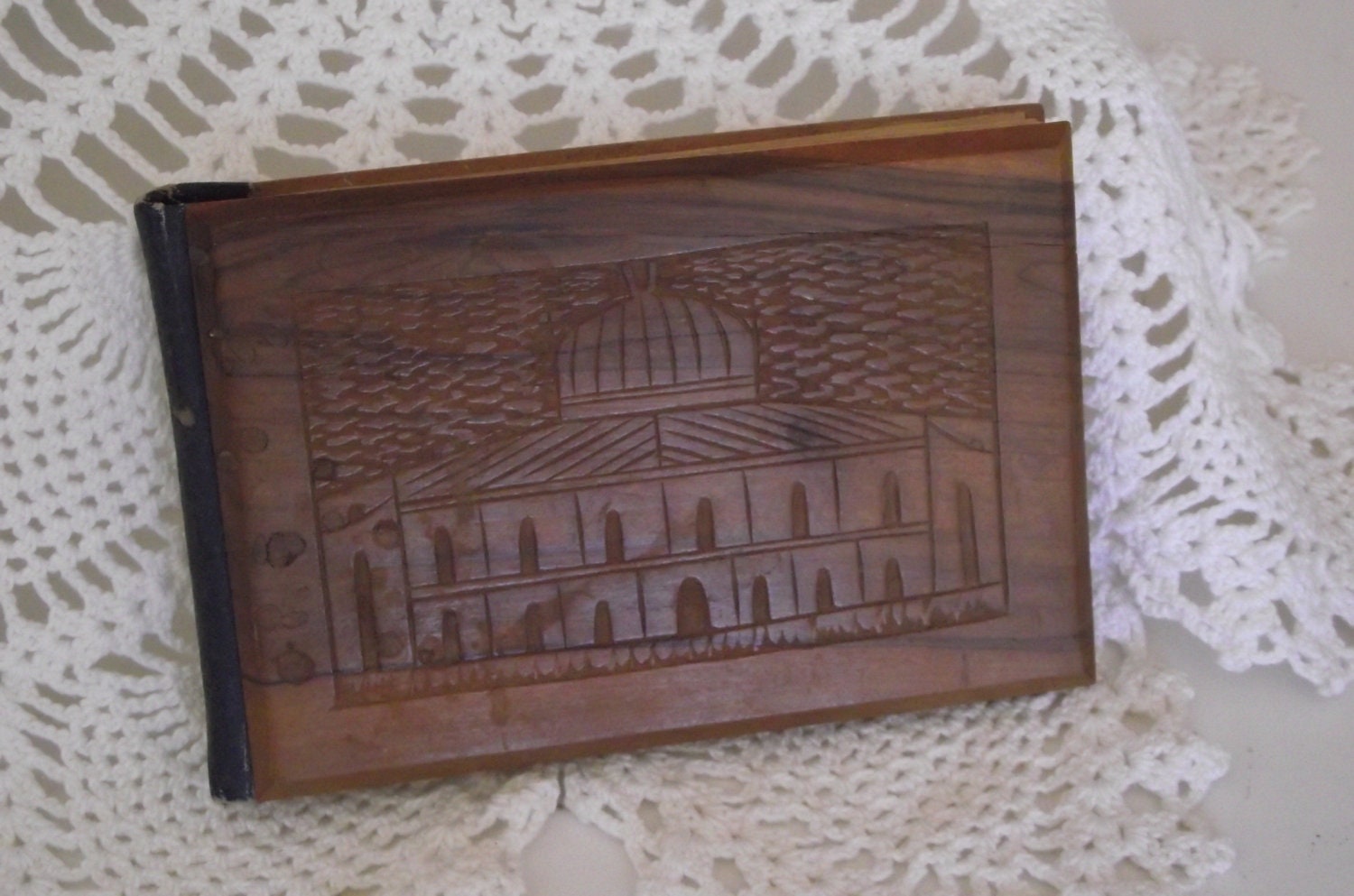 Vintage postcard album wood -Flowers from the Holy Land - Jerusalem