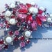 Designer Judy Lee Pink Rhinestone, Pearl Brooch/Pin - Book Piece