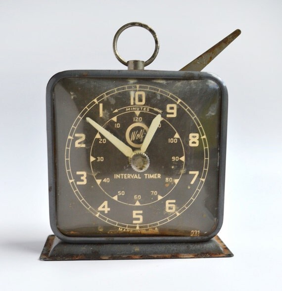 vintage clock industrial interval x ray timer by ElizabethRosenArt