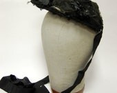 Vintage Late 1800s Women's Black Hat Bonnet