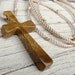 Wooden Cross Pendant - Hand Crafted Oregon Myrtle Wood: Mens Jewelry