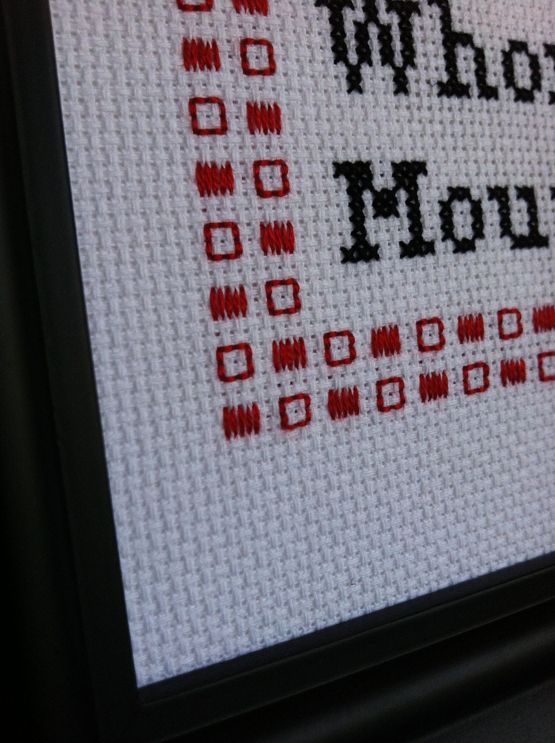 Shut Your Wh--e Mouth Cross Stitch piece -- Made to order