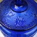 Vintage Cobalt Blue Cookie Jar or Snack Jar or Biscuit Barrel with Lid