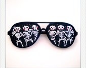 Hand Drawn Shades (Skeleton friends) - colorful sunglasses for fun costume, party decoration and special occasions