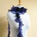 Knit Scarf - PURPLE ROSE Ruffled Spring Scarf - ruffle hand knit
