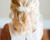 The Wood Anemone: Flower Girl Hair clip in in ivory and white