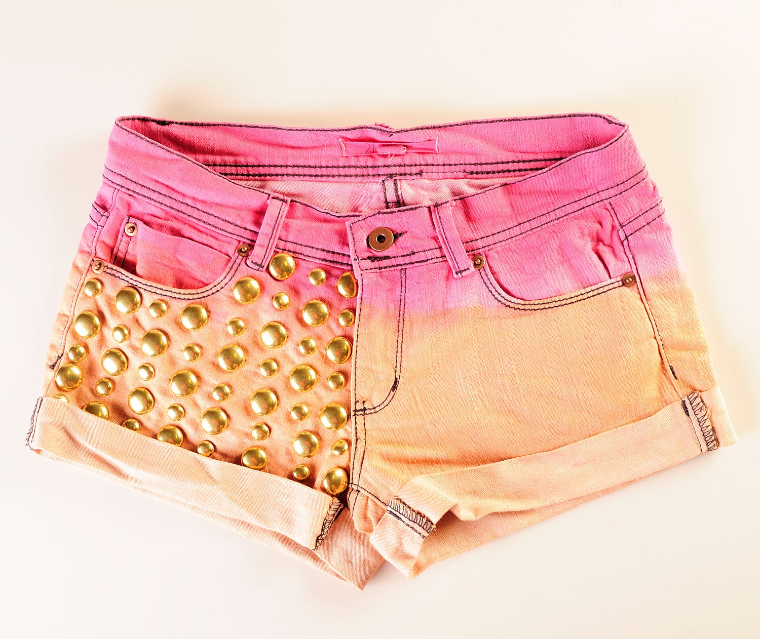 Embellished Tie-dye/Ombre Shorts  with Studs