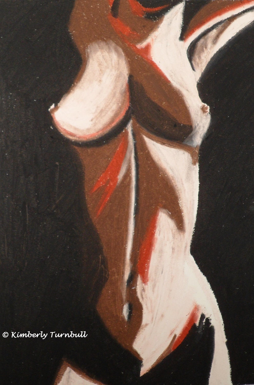 Stretched - Nude Woman (Original Oil Pastel Drawing) Kim.T 12