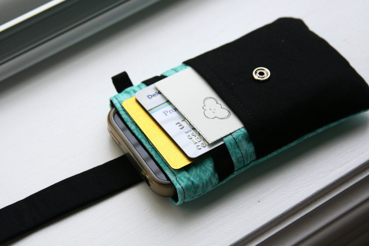 iPhone wallet / iPhone Sleeve / iPhone Case / iPhone 4s / iPhone 5s / iPhone 5c - Teal