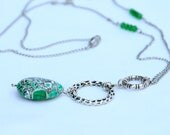 Green and Silver Long Necklace