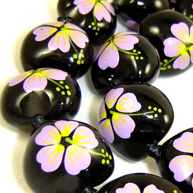 32 beads Hand painted kukui nut beads for leis jewelry making summer inspired beach wear