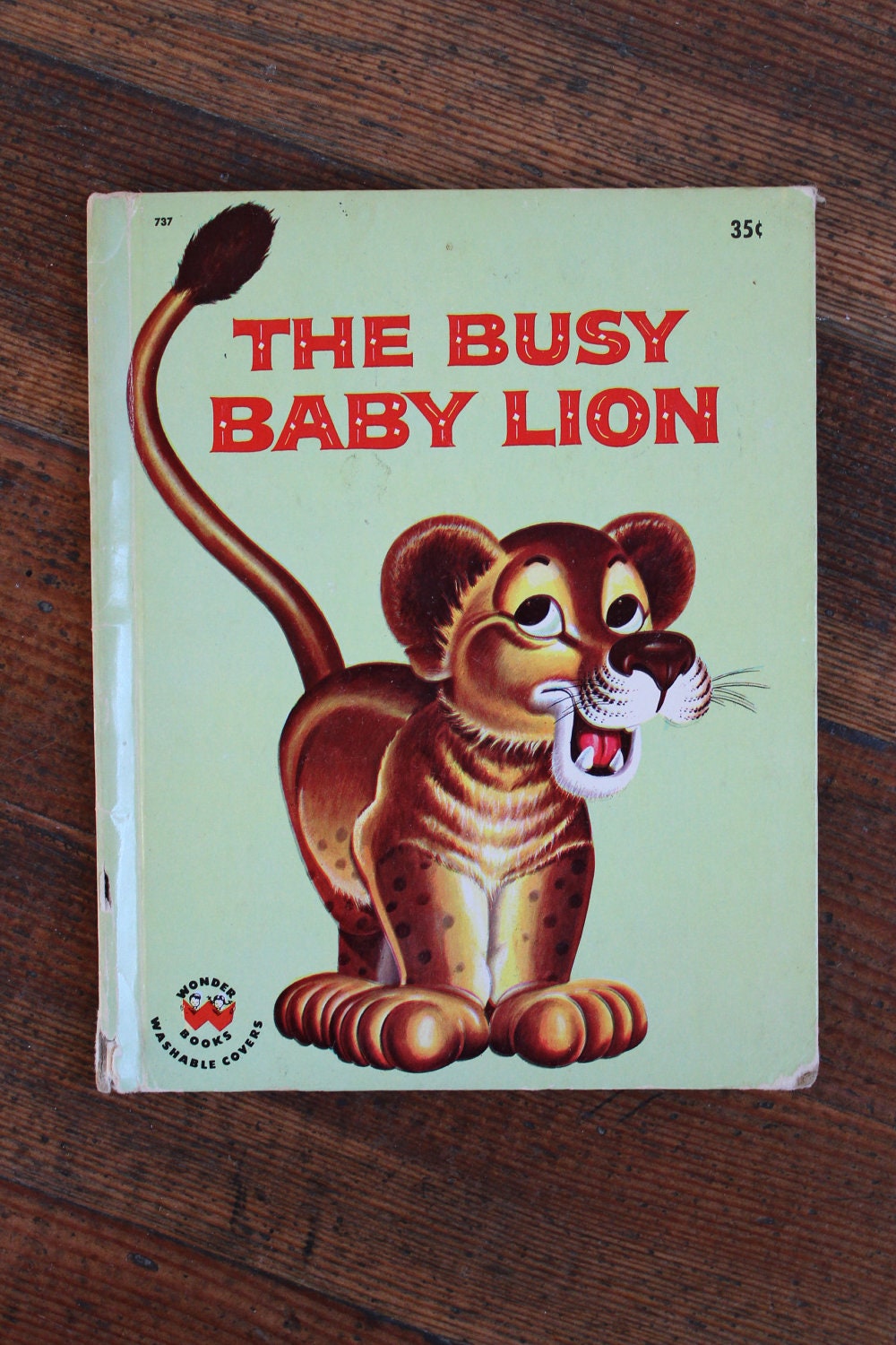 Vintage Chidlren's Book - The Busy Baby Lion (Wonder Book 1959)
