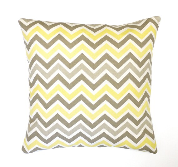 Yellow chevron cushion yellow chevron pillow by HenriettaAndMorty
