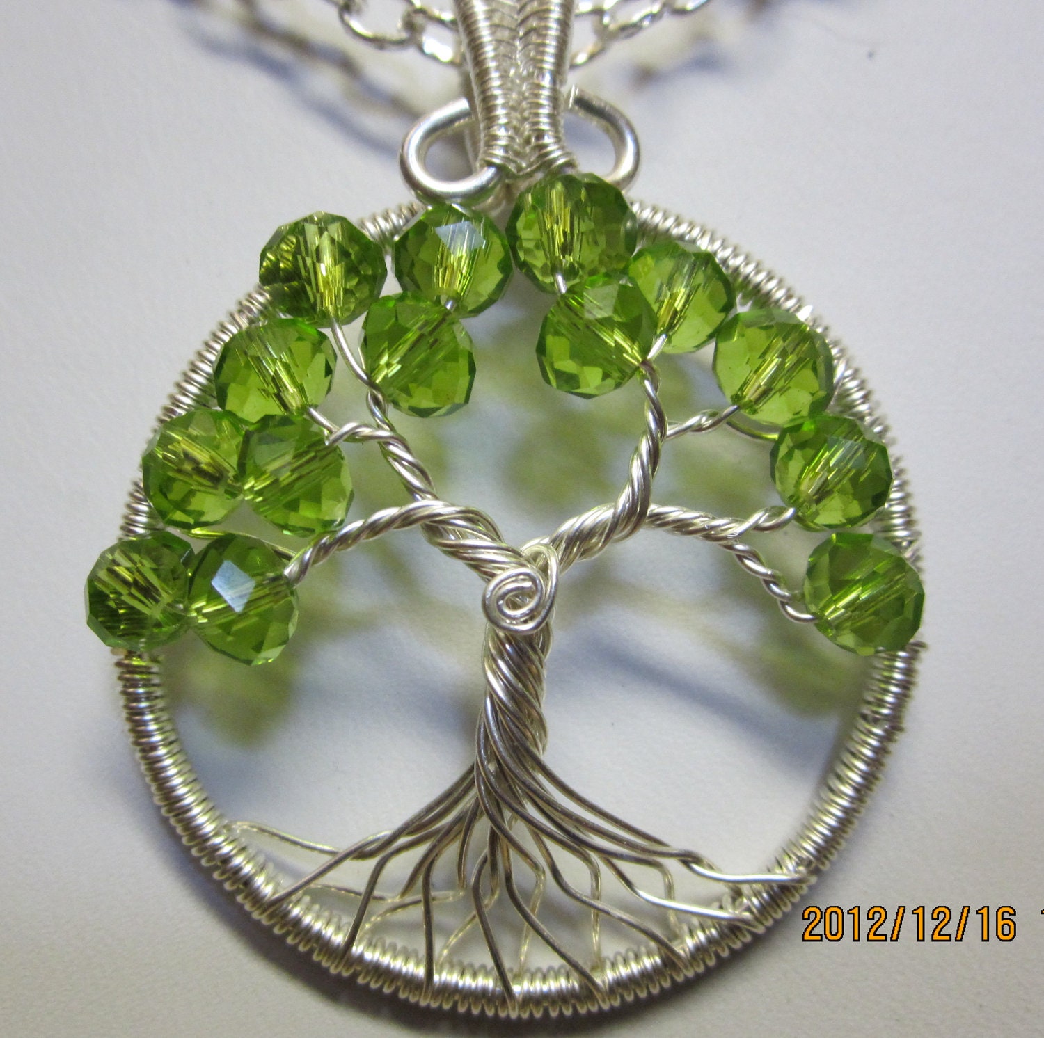 Sterling Silver "Fern Grotto Green", Tree of Life Pendant