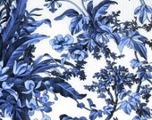 Floral Fabric, Blue and White Floral Fabric, Blank Quilting, Savory, 1 yard fabric