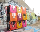 Pink and Orange floppy disk bag for the geek or nerd in you