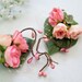 HUGE SALE - Pink and Peach Flower Hair Clips (2 pcs) Silk Roses Hair Accessories