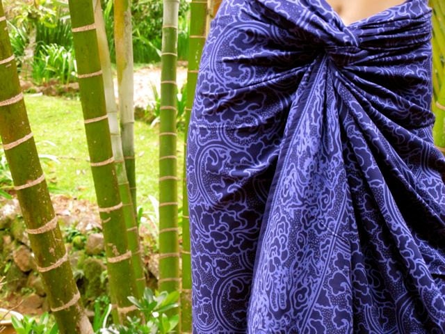 Sarong, Pareo, Beach Sarong, Purple Scarf, Batik Sarong
