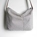 SALE Ticking Stripe Chevron Slouch Cross Body Bag