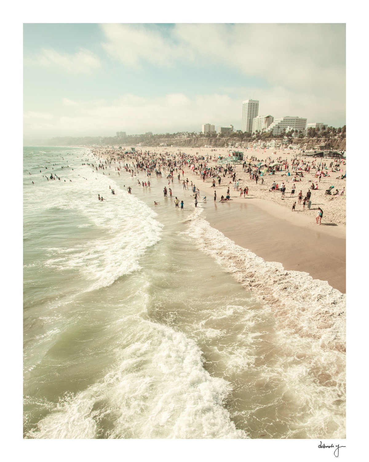 Beach Photo - Los Angeles Photography - Santa Monica, LA photos, Ocean waves, California, Calming Sea Foam, Beach Art Prints, Jump In