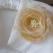 Gold and White Beaded Organza Wedding Corsage for Brides, Bridesmaids, Mothers of the Bride, Flower Girl, Hair or Dress Accessory