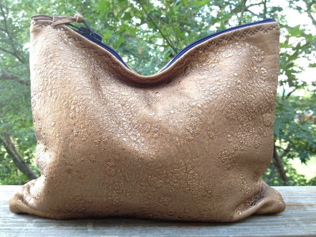 Fool's Gold Leather Statement Clutch - LAST ONE