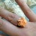 Peach Triple Flower Cabochon Ring - Flower Ring - Adjustable - Antique Brass/Silver