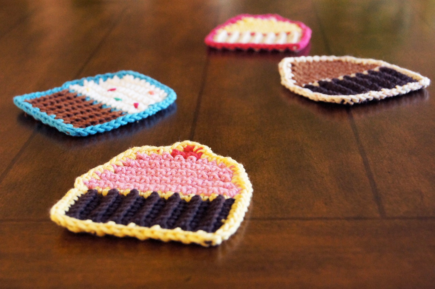 Crocheted Cupcake Coasters (Set of 4)