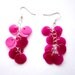 Recycled plastic bottle pink magenta earrings upcycled jewelry, eco friendly - Made to order