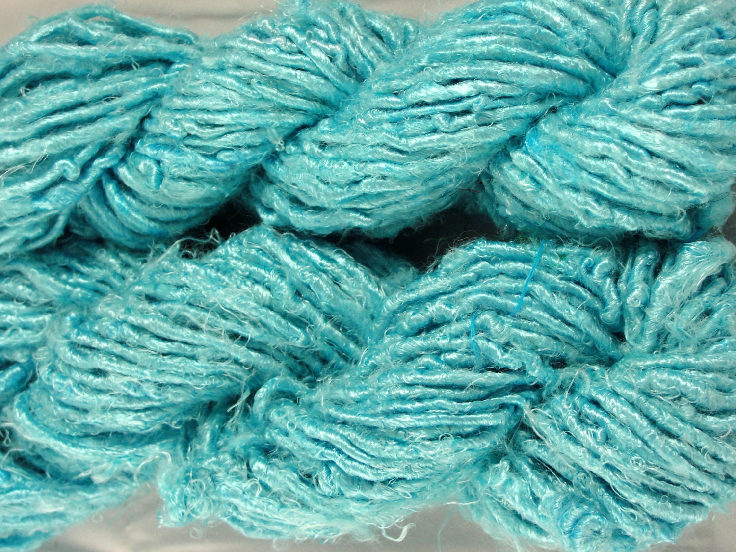 Banana Fiber yarn, art yarn, vegan, blue skies