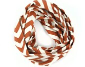 Chevron Circle Scarf - Rusty Orange and Cream on SALE