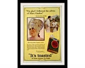 LUCKY STRIKE Cigarette & Tennis Art Ad, "Mary Garden" Vintage Advertisement Wall Art Decor Print