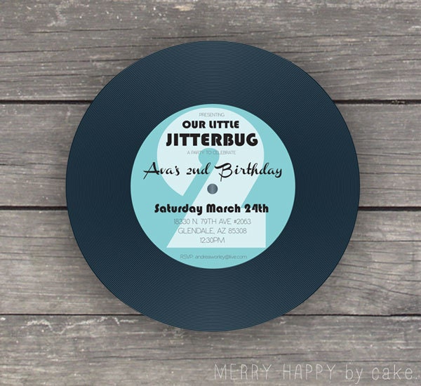 Music Party Record Invitation - "Fresh Beats"