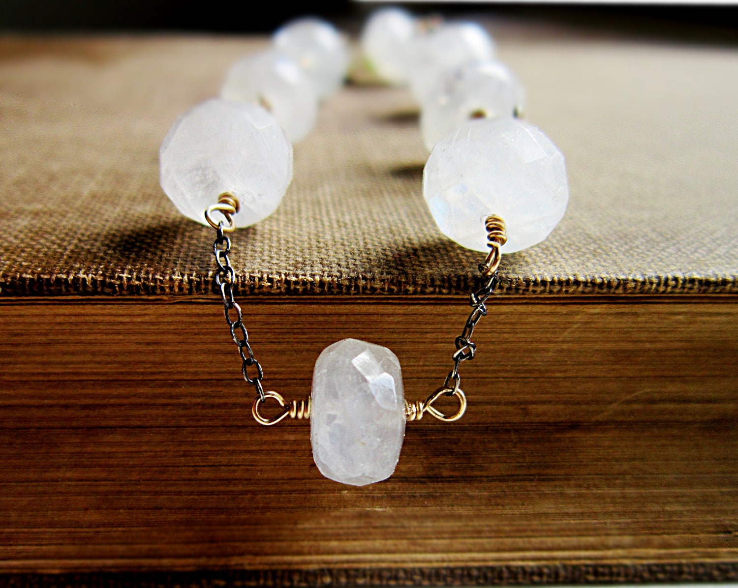 Moonstone Bracelet - Gemstone jewelry, June birthstone, fertility, August birthstone, Peridot
