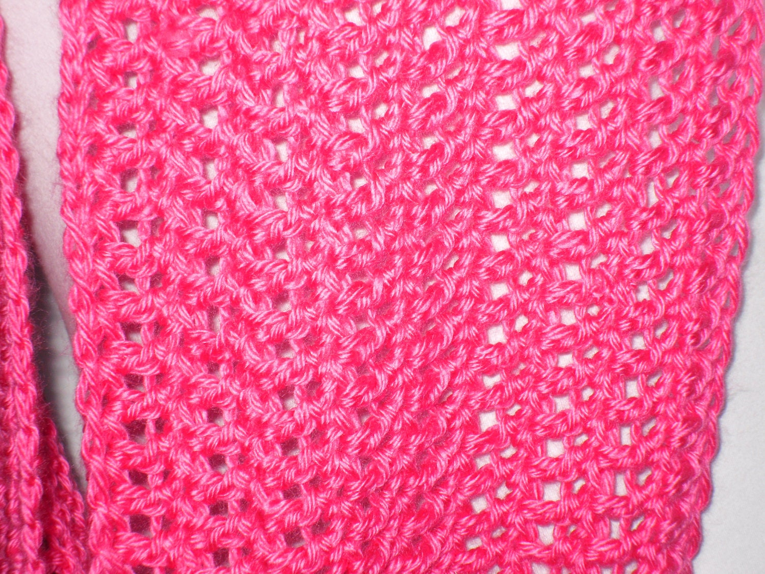 Infinity Eternity Cowl Neck Warmer Scarf Watermelon Hot Pink Cluster Crochet READY TO SHIP