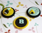 Our EXCLUSIVE Design Bumblebee Bee Fondant Toppers - Perfect for Cupcakes, Cookies and Other Edibles