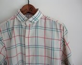 vintage plaid button up top