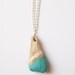 Turquoise Driftwood Necklace - White and Aqua Stripe
