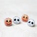 Halloween earrings set - Jack Skellington pumpkin jewelry - Nightmare Before Christmas - Boo, orange - small earrings - Free shipping