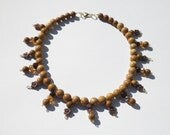 Stone Beaded Choker Necklace with Dangles