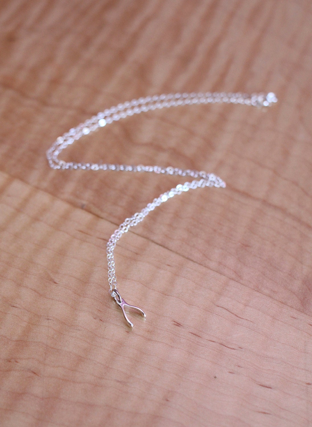 Dainty Sterling Silver Wishbone Necklace