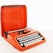 RESERVED for JESS /// Vintage manual orange Olivetti Typewriter