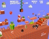 HUGE 48X32 Justin Buonvino 3D Mario Bros Wall Poster on Fabric