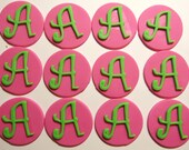 Monogram or Number Fondant cupcake topper Single Letter or Digit wedding topper, birthday topper Il_170x135