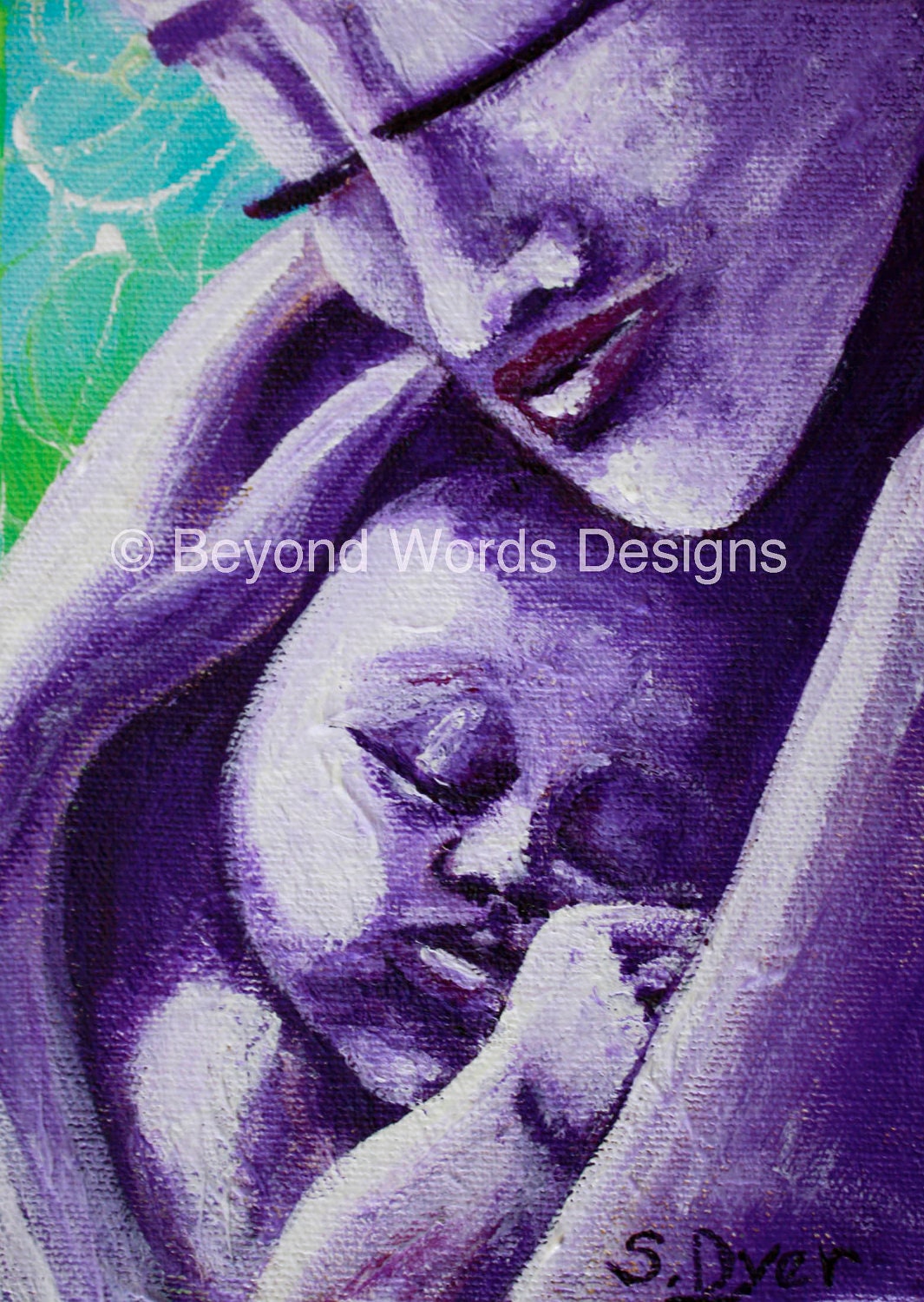 Holding You, original artwork, mother and child, embrace, baby, newborn, birth, 5x7 acrylic painting, gift for doula midwife, blessingway