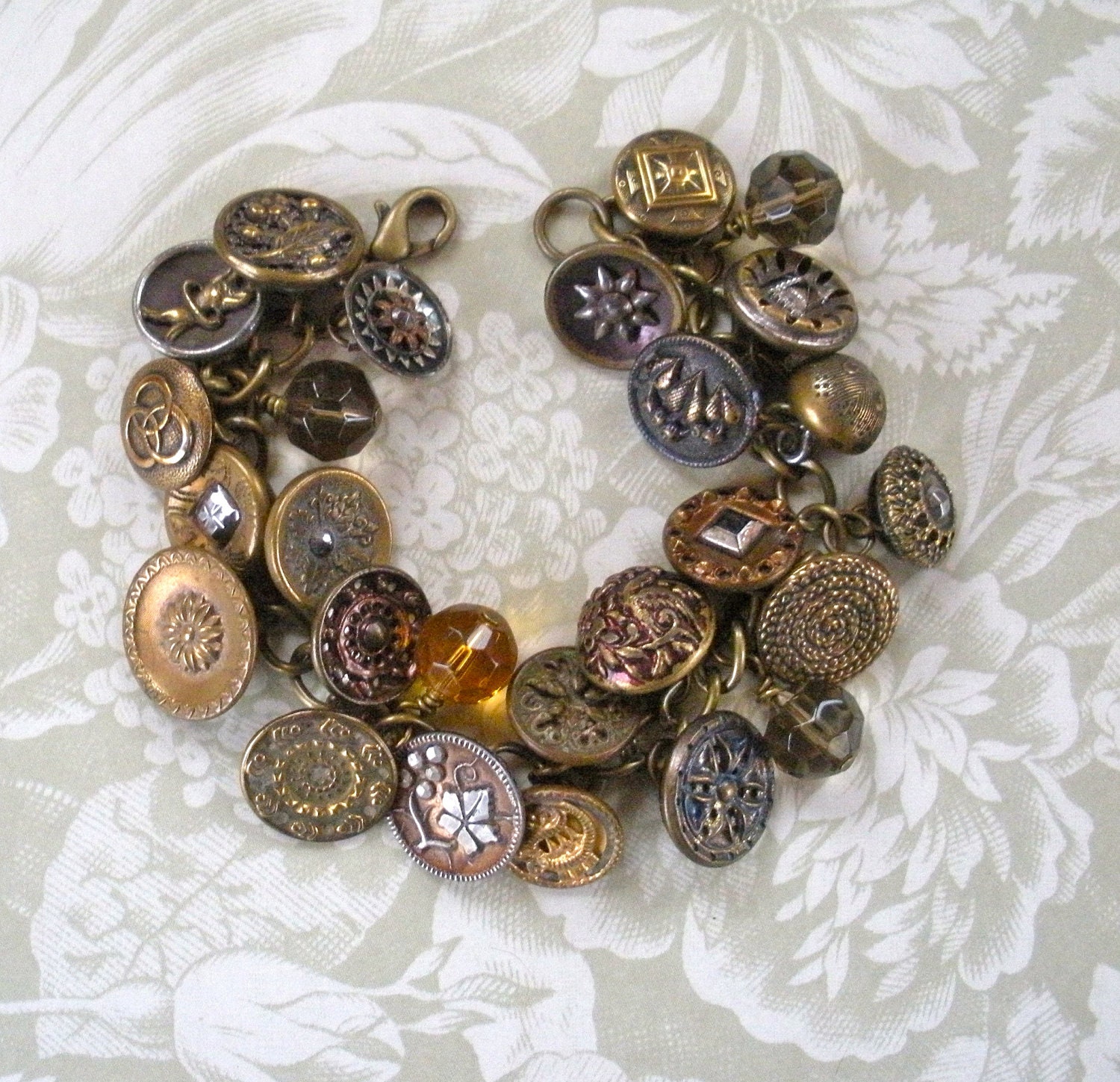 Vintage Victorian Brass Button Bracelet Etoys2013