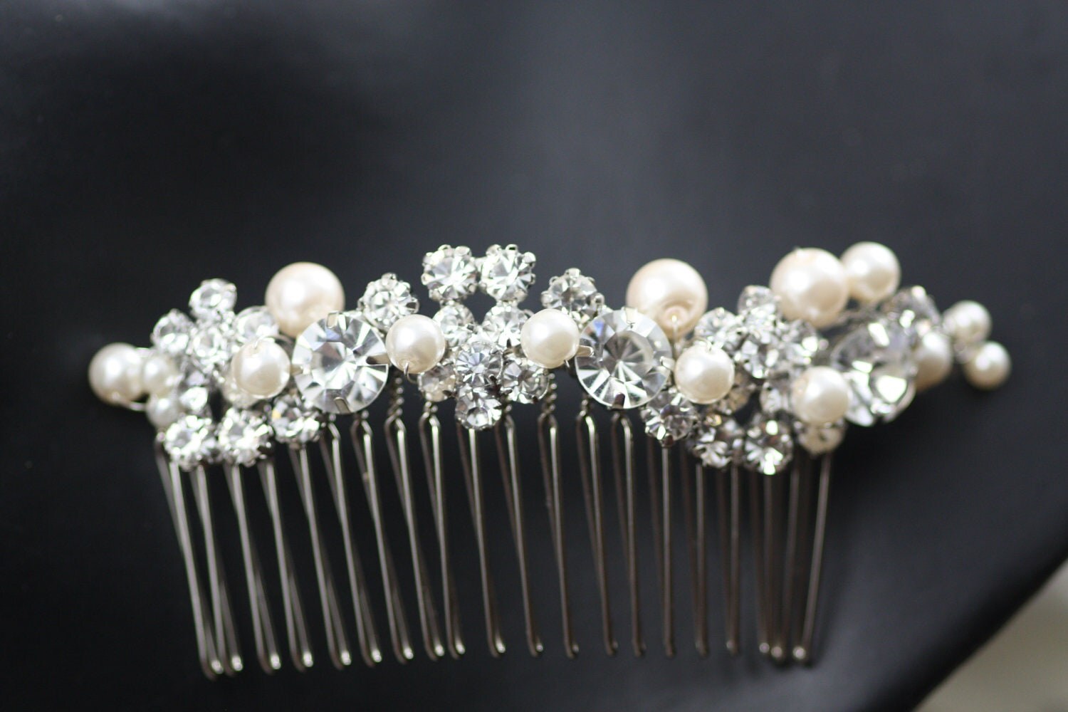 Bridal Hair Comb Pearl Comb Crystal Comb Swarovski by simplychic93