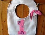 Pink Bandana Cowgirl First Birthday Bib