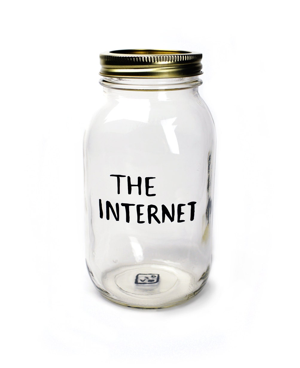 Hand Painted Funny Mason Jar - The Internet